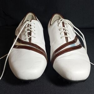 FootJoy White and Brown Athletic Golf Shoes, size 9